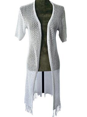 😍 New With Tag 😍 Venus Open Stitch Shimmer Sweater, Light Silver, Size XS
